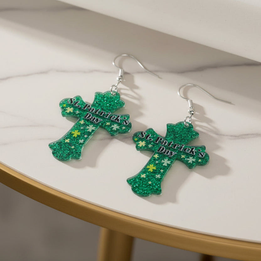 Acrylic long cross styled earring, elegant and lightweight jewelry accessory for women – The Lucky Emerald