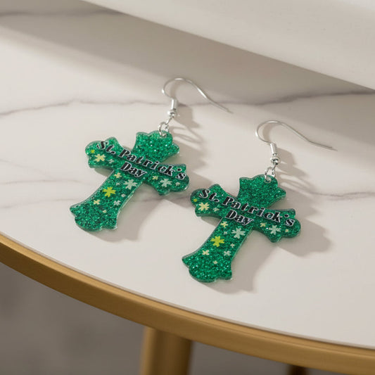 Acrylic long cross styled earring, elegant and lightweight jewelry accessory for women – The Lucky Emerald